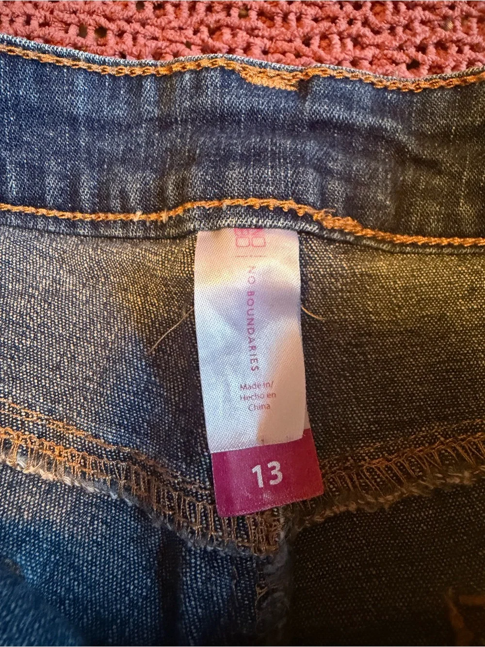Denim Lace-Trim Shorts